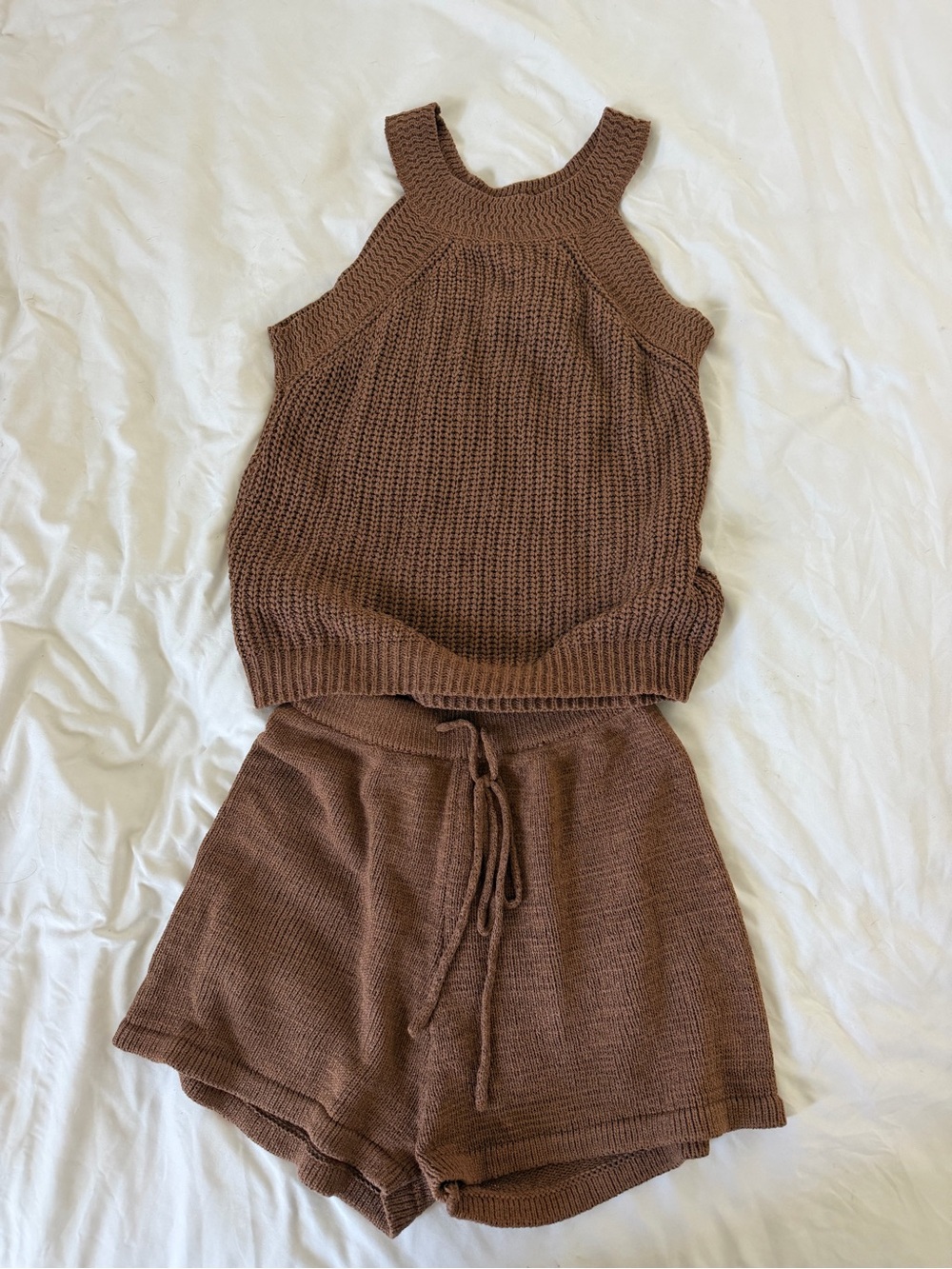 Cozy Knit Two-Piece Set in Coffee